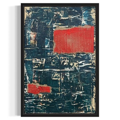 Original Framed Mixed Media Modern Art Collage Painting 12x18 ''Illusion''