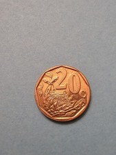 2010 SOUTH AFRICA 20 CENTS WORLD COIN KM495 PROTEA FLOWER ALMOST-UNC FREE SHIP