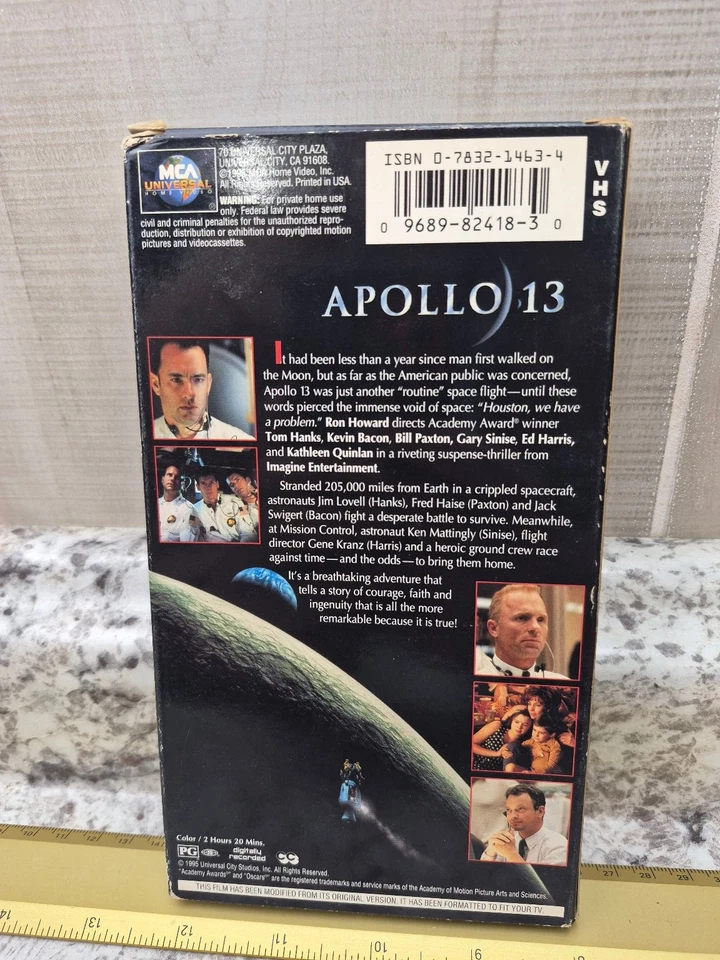 Apollo 13 VHS 1995 Drama Space Ron Howard MCA Universal - Image 2 of 2