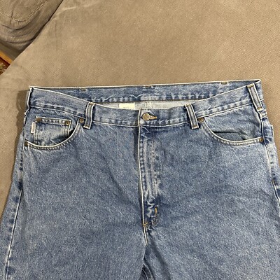 Carhartt Jeans Mens 42x30 Blue Denim Traditional Fit B18 STW