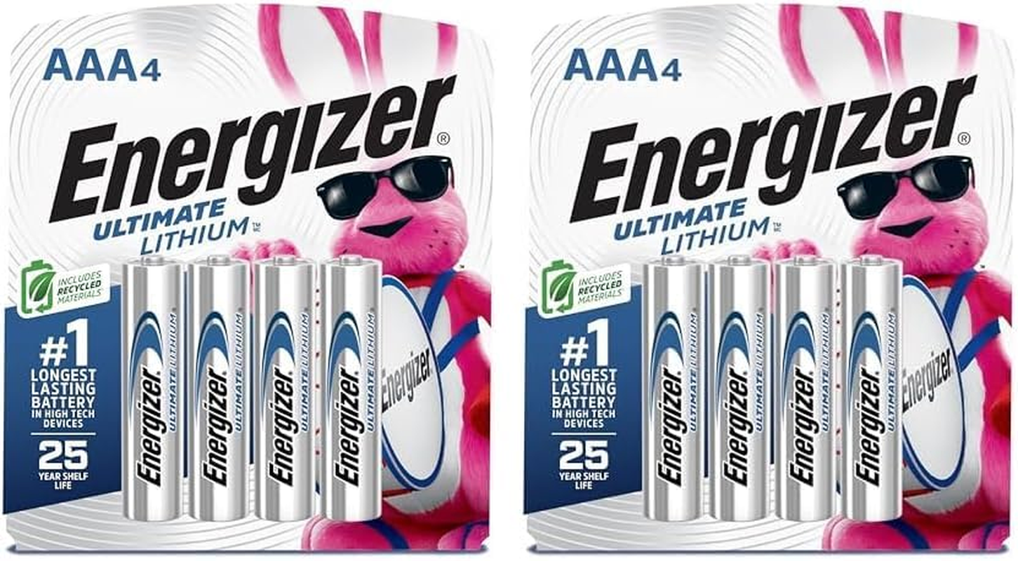 AAA Batteries, Triple a Lithium, 4 Count (Pack of 2)-image