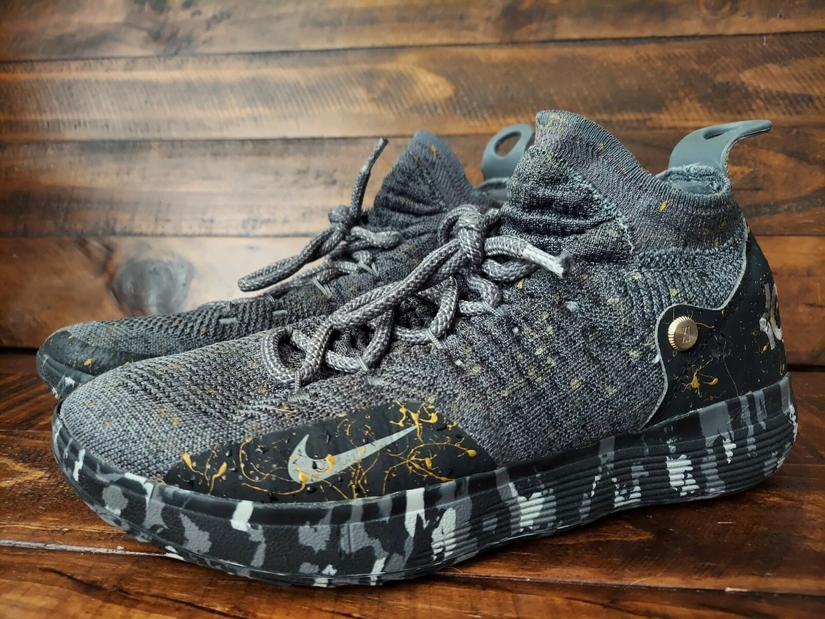 Nike Zoom Kevin KD 11 XI Gold Splatter Flyknit Grey Camo Oreo 8.5 | eBay