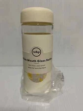 W&P Wide Mouth Glass Bottle w/ Protective Silicone Sleeve Cream 16 Ounces