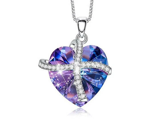 Deluxe Herz Kette LOVE YOU FOREVER Crystal 750er Weißgold 18K vergoldet Etui - Bild 2 von 4