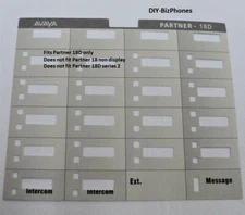 Lot of 5 Paper Desi Label Strip Avaya Partner-18D Series-1 Phone Euro Lucent