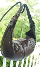 Coach 10063 Vintage Mia Brown Soho Leather Shoulder Bag/Hobo w/Embellishments