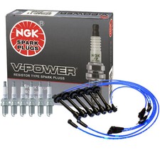 NGK Wire & 6 V-Power Spark Plugs Kit For Lexus LX450 Toyota Land Cruiser 4.5