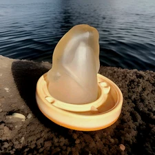 McKee Frosted Bottoms Up Shot Glass #77725 W/McKee Style Brown Art Glass Coaster