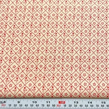 Sophie by P&B Textiles Red/Pink Florals on Cream Cotton Fabric by the HALF YARD