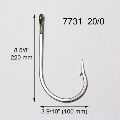 2 Pcs 7731 20/0 Stainless Steel Big Game Fishing Hook Tuna Shark Sea Saltwater | eBay 2 Pcs 7731 20/0 Stainless Steel Big Game Fishing Hook Tuna Shark Sea Saltwater | eBay