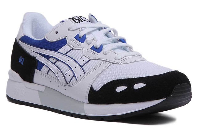 asics black leather trainers