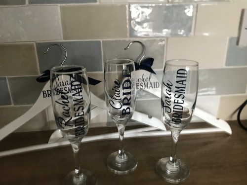 Personalised Champagne Flute. Wedding Party Glasses. Celebration. - Picture 3 of 5