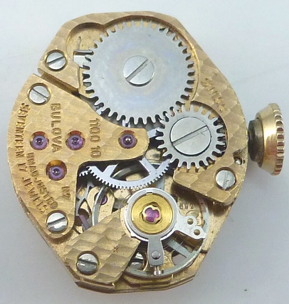 Mouvement De Montre Mécanique Vintage Bulova 1100 10 - Pour Pièces Ou Réparation, Balancier Libre