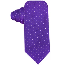 RYAN SEACREST DISTINCTION Purple Fairfax Pindot Polka Dot Silk Slim Tie