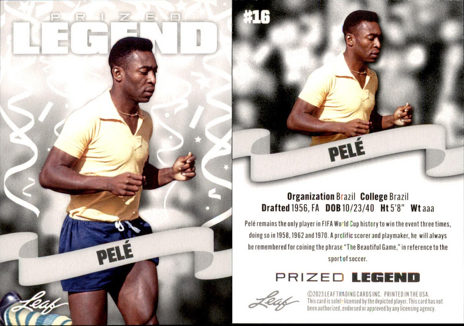 2023 Leaf Prized Legends Edition PELE #16 Soccer