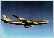 Airplane Postcard American Airlines Boeing Jumbo 747 Movifoto FV2