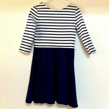 Polo Ralph Lauren NWOT Girl's Nautical Style Striped French Navy Dress L Preppy