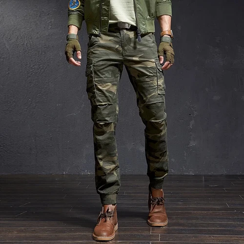 Hochwertige schmale militärische Camouflage lässige taktische Cargohose Streetwear neu - Bild 7 von 28
