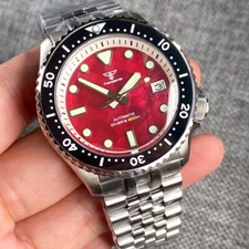 NH35A 41mm Tandorio Watch For Men 20ATM Waterproof Luminous Gem Red MOP Dial