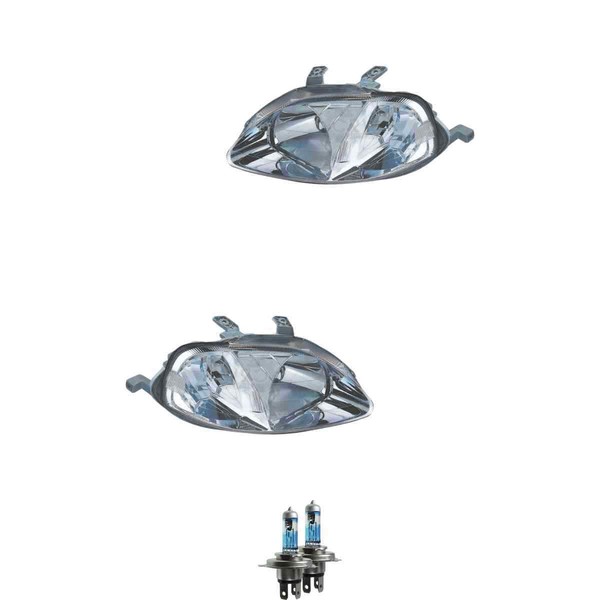 Halogen Scheinwerfer Set H4 FüR Honda Civic VI Aerodeck Fastback Inkl. Lampen-image