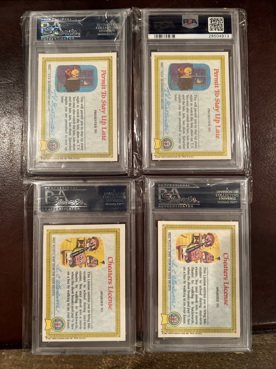 1985 Topps Garbage Pail Kids Stickers Adam Bomb Nasty Nick PSA 10