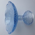 Glass Candy Dish Blue Hobnail Footed Component — photo 9