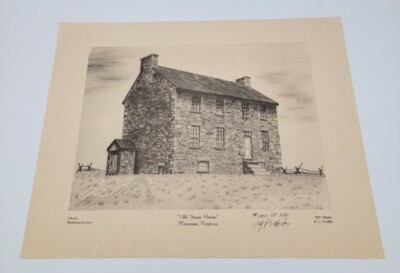 Old Stone House Manassas Virginia Mesko Art Print 1989 Signed #60