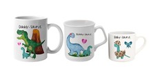 3 mug Family dinosaur mug - daddy-saurus, mummy-saurus, baby saurus Personalised