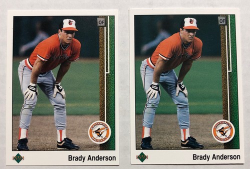 Lot 2 1989 Upper Deck Brady Anderson Rookie Card 408 Orioles Mid To 