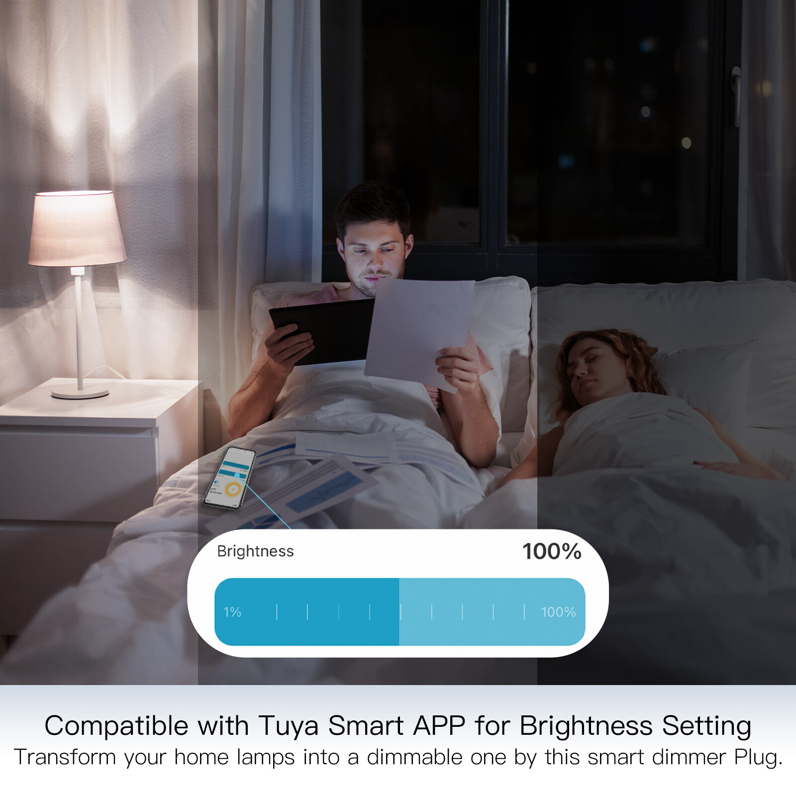 MOES WLAN Smart Dimmer Steckdose Für Dimmbar LED,Halogen,Glühlampen Alexa Google