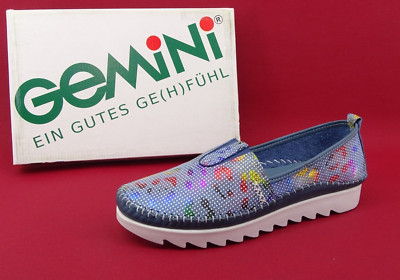 Gemini Ballerinas Halbschuhe Slipper Damenschuh Schuhe Leder Blau Gr. 42