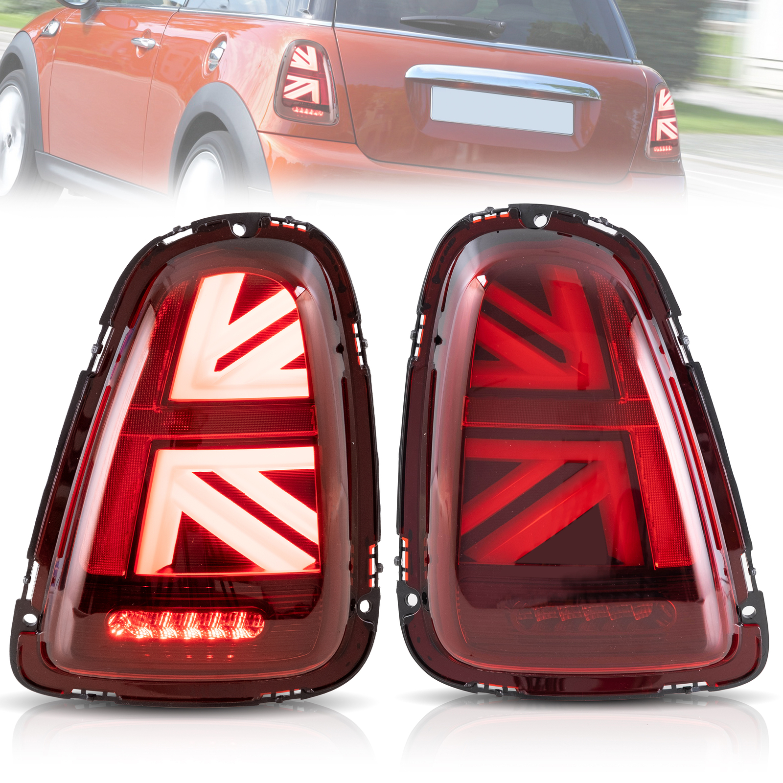 Luces traseras LED rojas para 2007-2013 BMW Mini R56 R57 R58 R59 Cooper S dinámico