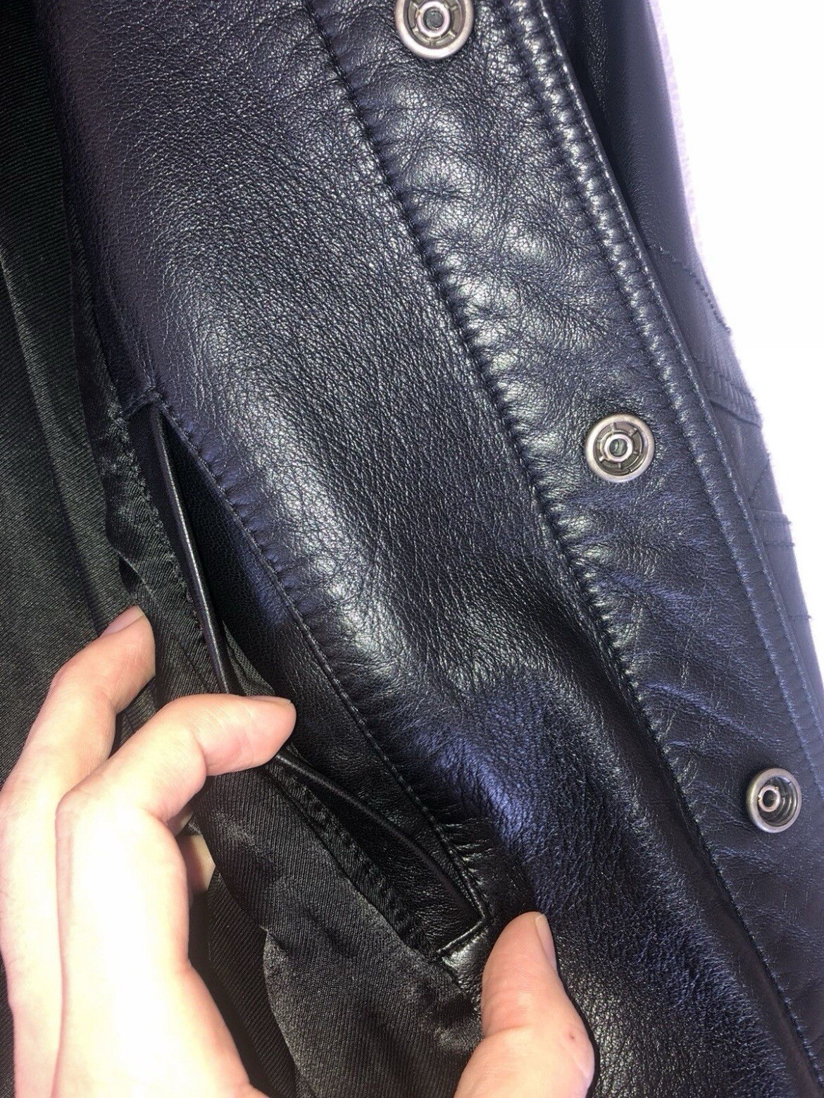 Giacca western Saint Laurent Paris uomo pelle di agnello nera IT 46 Small