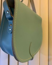 Zatchels*made In England*gorgeous Babyblue* Leather Saddle Bag Crossbody