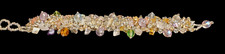 Vtg Handcrafted Delicate Intricate Czech Colorful Glass Beads Cluster Bracelet