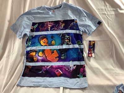 The Lego Movie shirt Boys XXL 18 Blue short sleeve graphics on