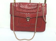 Mellow World Women's Beautify Red Patent Leather Snake Print Crossbody Purse
