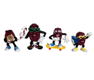 Vintage 1980 s California Raisins Figures - Lot of 4