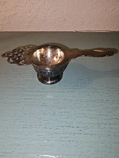 Antique 1930's SilverPlated Tea Strainer W/Base-Very Good