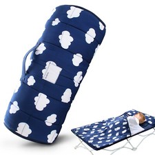 Kids Nap Mat with Soft Pillow for Preschool Sleeping/Daycare/Travel Navy