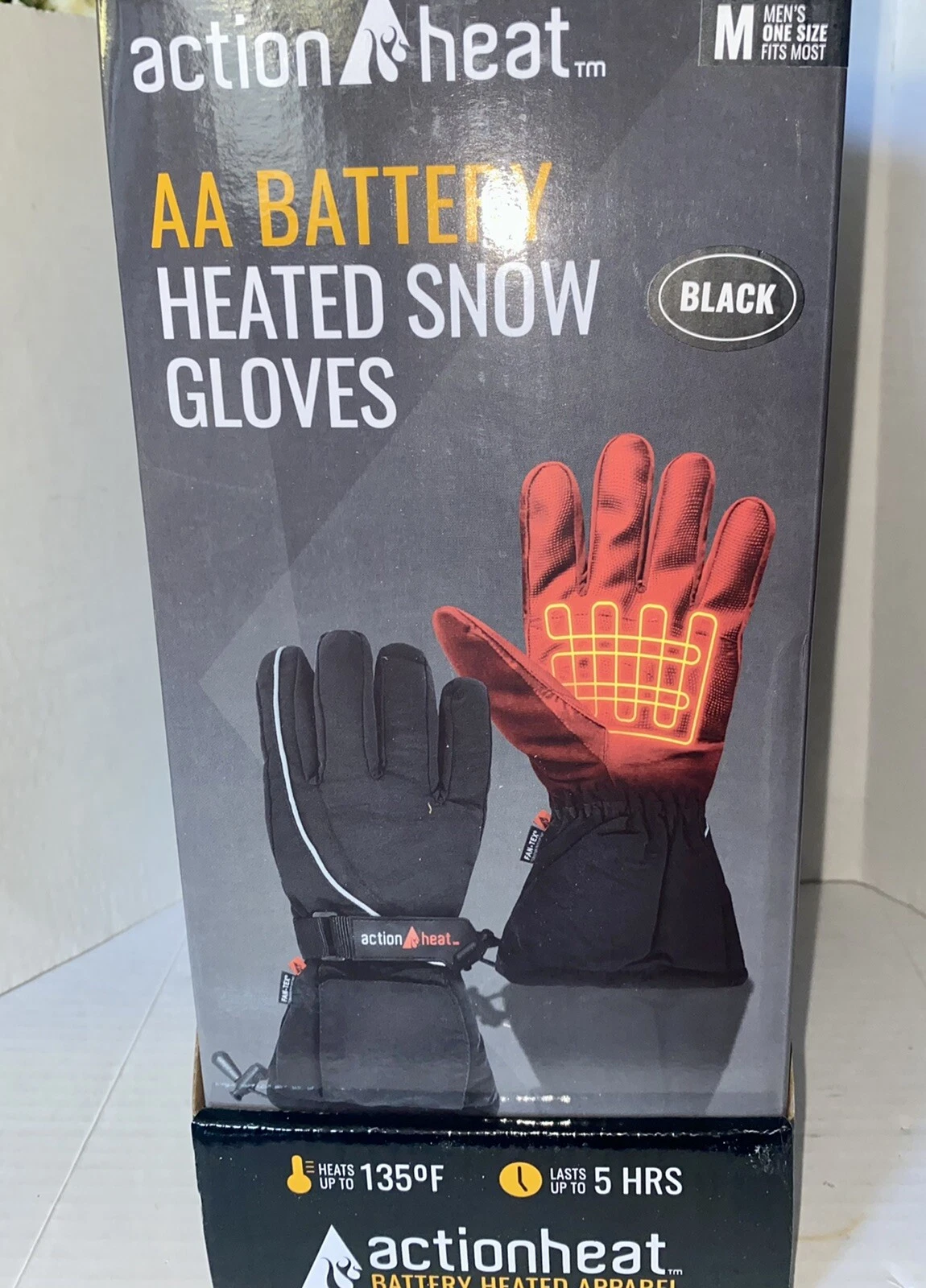 ActionHeat AA Battery Heated Snow Gloves - Men's - One Size Fits Most( 3 Pack )