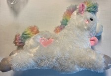 FAO Schwarz 16" Licorne bondissante Peluche Animal avec crinière arc-en-ciel, Son tintillant