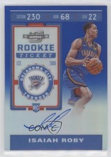 2019 Panini Contenders Optic Rookie Ticket Blue Prizm 60/99 Isaiah Roby Auto 0c6