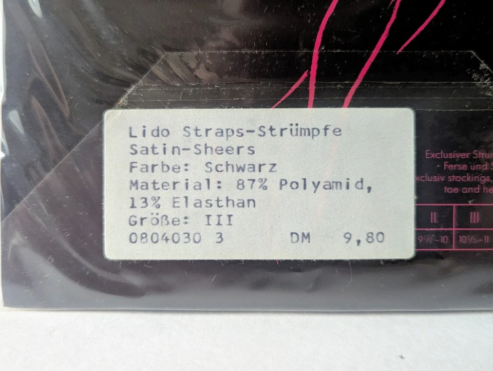 Satin Sheers Strapsstrümpfe große Größe 10,5-11 schwarz für Strumpfhalter - Bild 3 von 4