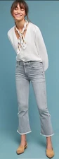 NWT Citizens Of Humanity Drew Fray High Rise Crop Kick Flare Ash Grey Jeans-27 4