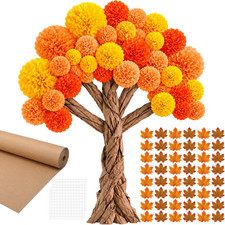 124 Pcs 3D Fall Tree Bulletin Board Set, Large Thanksgiving Classroom Decor