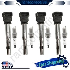 4 x Ignition Coil and Iridium Spark Plugs for Audi A3 A4 Q3 TT Quattro 2.0L