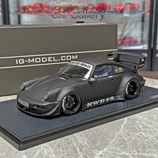 IG 1:18 Porsche 911 964 RWB matte black resin car model