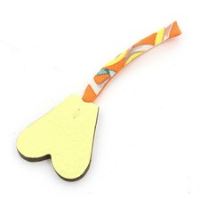 Hermes Petit Ash Accessory Small Heart Yellow orange Bag Charm h Used KAZU-0