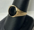 (MA6) Vintage Men's 10k Yellow Gold 3.4 Grams Black Onyx Signet Ring - Size 10.5